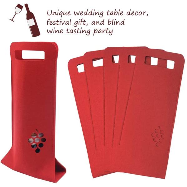 3mm Wedding Folding EN71 Felt Wine Carrier Tote Bags With Handle