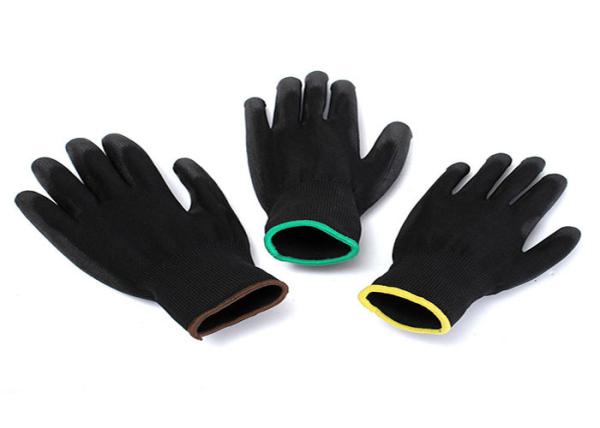 Black Polyurethane Coated Gloves Excellent Breathability For Industry Work