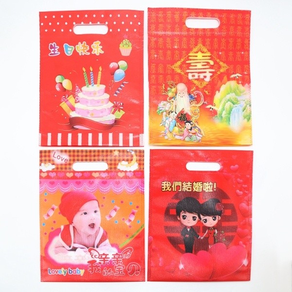 factory supply with  lamination wedding foldable d-cut non woven gift bag