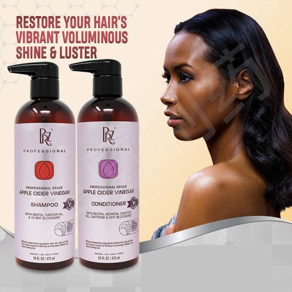 Apple Cider Vinegar Shampoo Conditioner Set For Clarifying Detox Biotin
