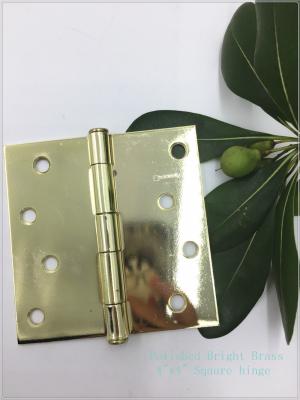 4 Polished Bright Heavy Duty Swinging Door Hinges Square Type