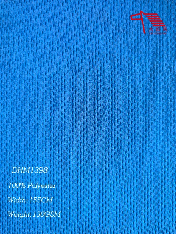 Quick Dry Elongated Birdseye Mesh Fabric 130GSM Moisture Wicking for Sportswear T Shirts
