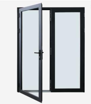 Barrier Free Threshold Aluminum Swing Doors Front Entry ISO9001 For Balcony