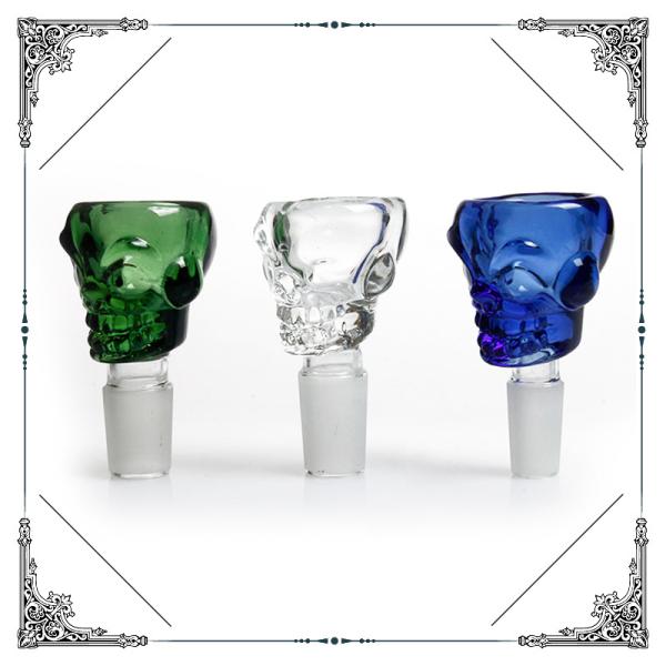 Skull Bowl 14mm 18mm Male Colorful Thickening Glass Water Bongs Accessories