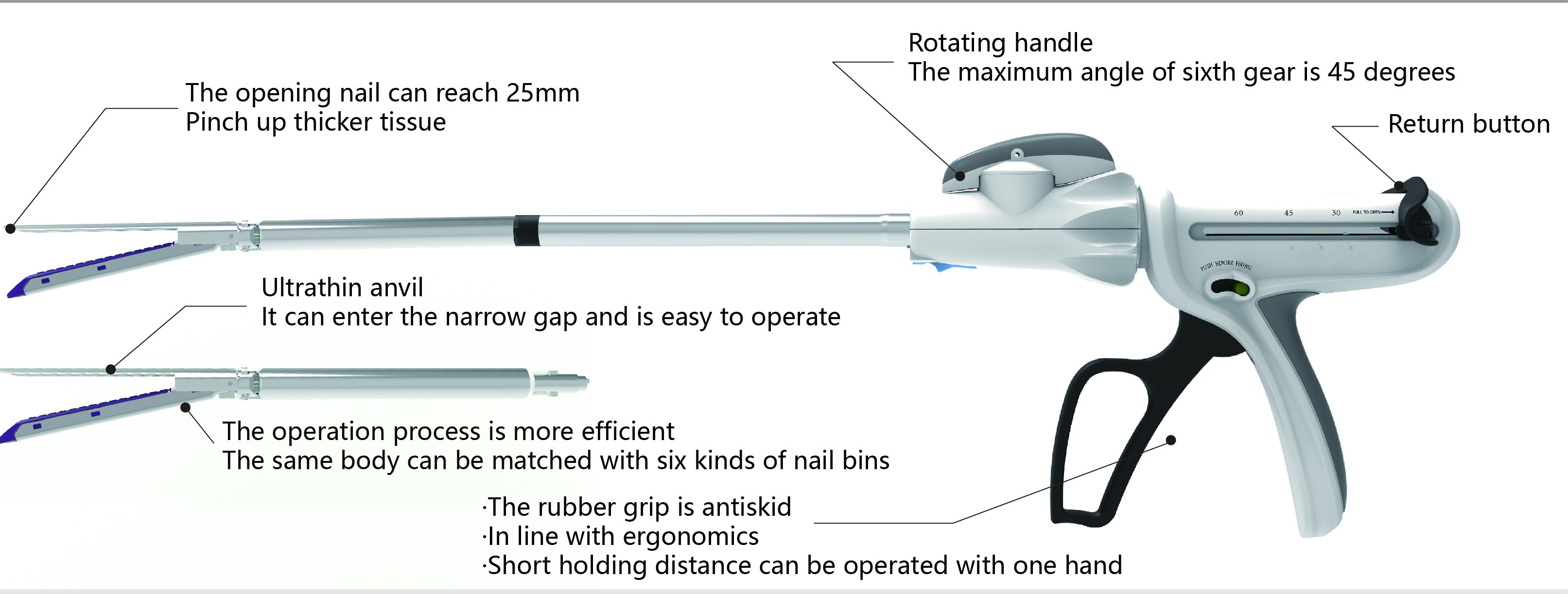 Резец Laparoscopic хирургии сшивателя перезарядки стерильной Endoscopic линейный