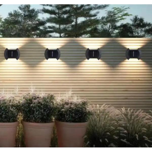 Warm White Solar Powered LED Wall Lights for Garden Patio Garage Driveway Up Down Lamp