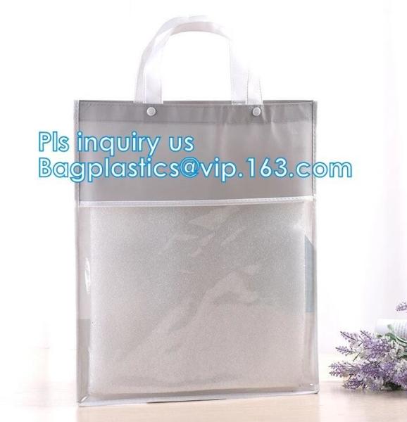 waterproof PVC plastic shopping bag, eco friendly washable plastic PVC shopping bag, Durable Women Shopping shiny pvc to
