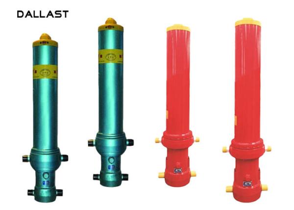Piston Rod Single Acting Dump Truck Hydraulic Cylinder Steel Material Customized