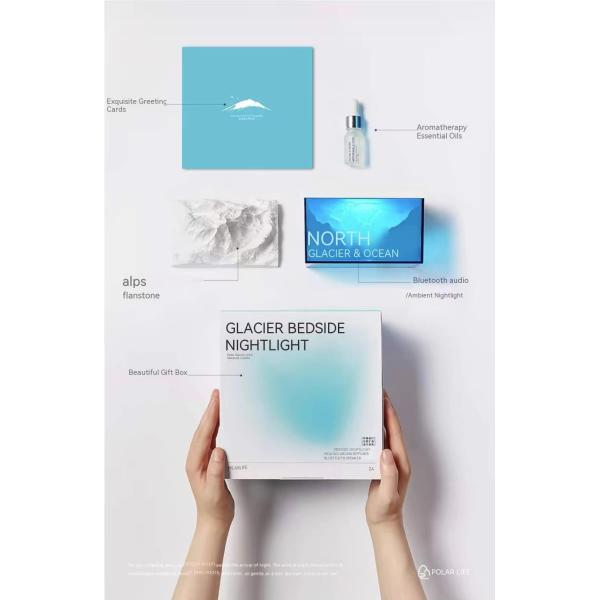 Estilo de vida con colchón de sol Regalos Hielo Glaciar Lámpara nocturna Aromaterapia Aceite esencial Altavoz Bluetooth