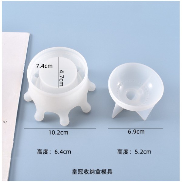 DIY Crystal Drop Gel Crown Storage Box Mold Crown Storage Box Candle Stand Silicone Mold Wholesale