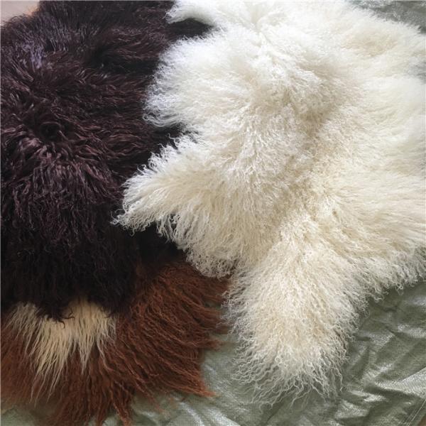 Long Hair Natural curly sheep wool Mongolian white fur Materiral for bed throw