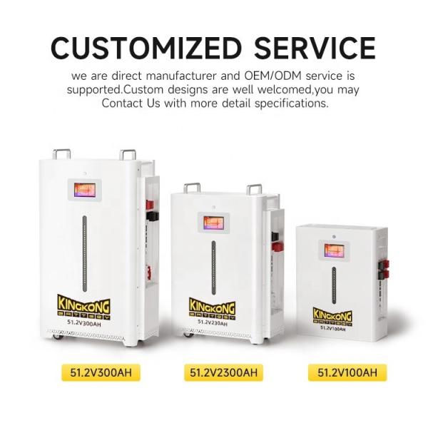 Batterie solaire Lifepo4 Batterie au lithium-ion 48V Batterie au lithium-ion 48V 100Ah 200Ah 280Ah 300Ah 312Ah