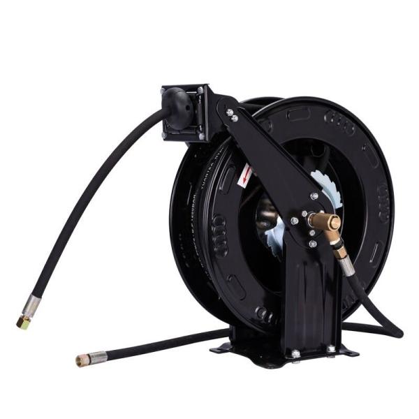 0.25X50' High Pressure Grease Gun Hose Reel Retractable Rubber Heavy Duty