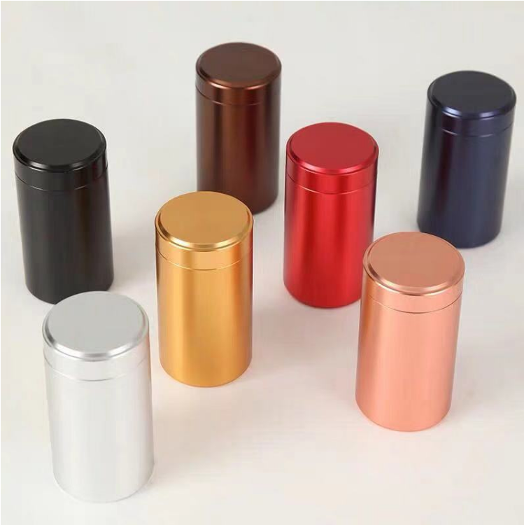 Коробка 60ml 120ml 140ml жестяной коробки порошка чая сплава титана с крышкой винта