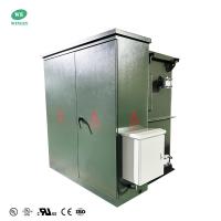 Transformateur sur socle triphasé 3750 kVA, homologué UL, rempli de liquide, à façade morte, alimentation en boucle, 34500 V à 480Y277, ANSI C57