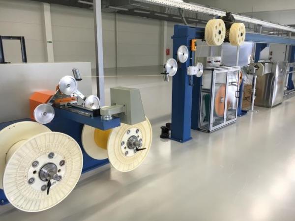 Simplex Half  / Full Duplex Fiber Optic Cable Production Line For 2 Core Indoor Cable