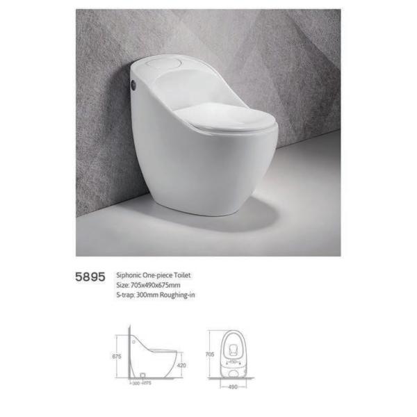 White Bathroom Sanitary Ware One Piece Ceramic Water Closet Flush Closestool Toilet S Trap