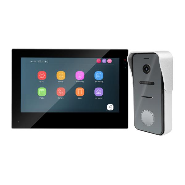 2-Wire IP/WiFi 7 HD Touch Screen Video Intercom Door Phone with Unlock/Monitor/Record