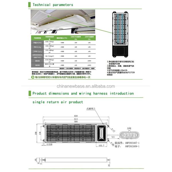 Remplacement de purificateur d'air de bus urbain automobile universel 24V ODM