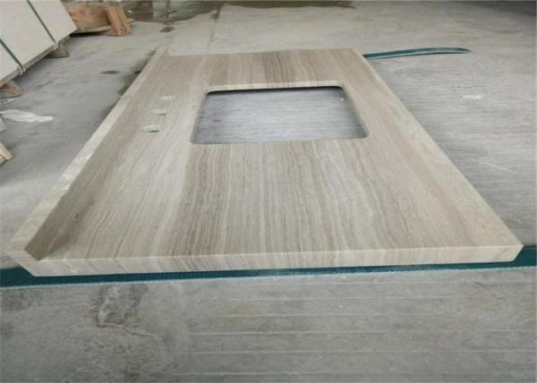 Wooden Marble Prefabricated Vanity Countertops Elegant Appearance For Hotel