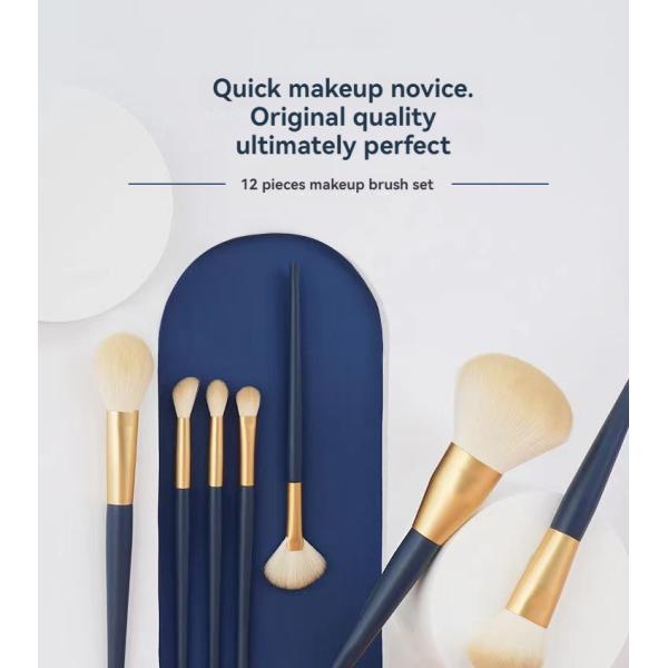 Wood Handle Makeup Brush Set 12 Concealer Blush Brow Lip Nose Shadow Eye Shadow Brush