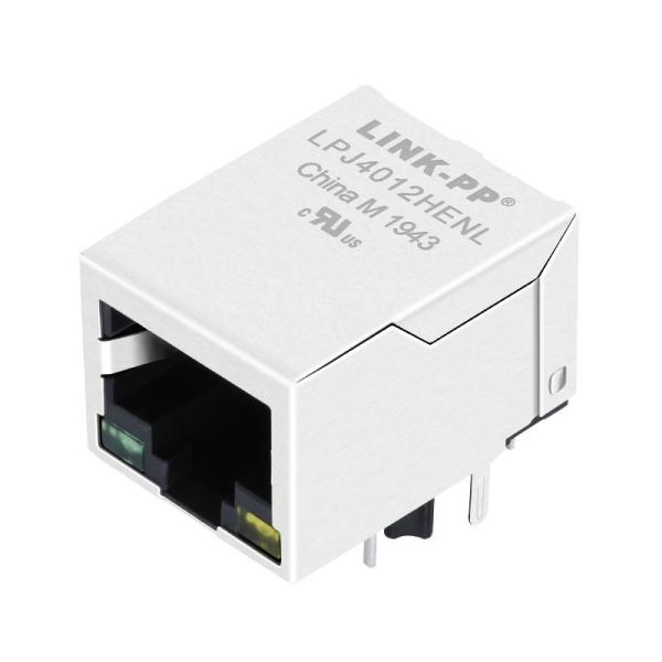 XFMRS XFATM9-CLxu1-2MS Compatible LINK-PP LPJ4012HENL 10/100 Base-T Tab Down G/Y Led 1x1 Port Cat5e Amp RJ45 Connector