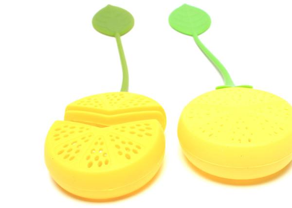 18.5x5x2cm Lovely Lemon Shape Loose Leaf Silicone Tea Strainer Safe Food Grade SSTI04