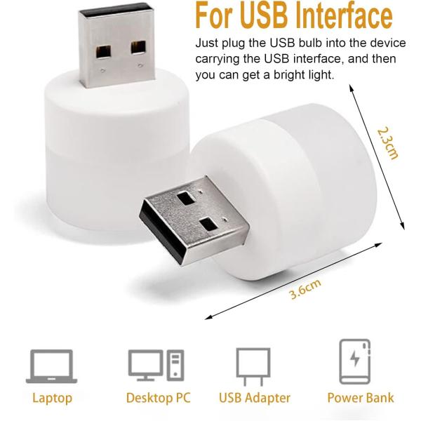 USB Night Light LED Mini Light Bulb Plug in Night Light Small Night Lights USB Light Bulb for Bedroom, Bathroom, Hallway