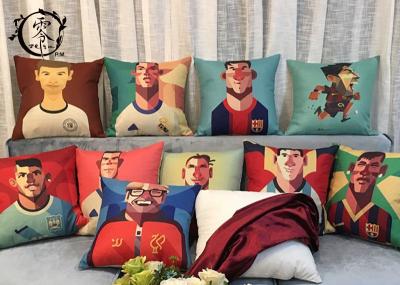 Character Football Player Cartoon Pillow , Kicking Theme Pillowcase Soccer Pillow
