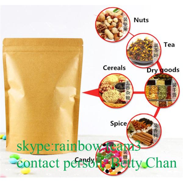 Os sacos de papel de Brown Kraft das promoções com janela/Doypack aquecem saquinhos de chá Sealable