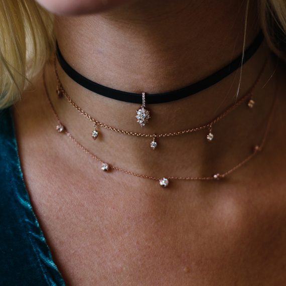 18K Gold Plated Chain 925 Sterling Silver Fine Necklace For Women Princess Cut Design