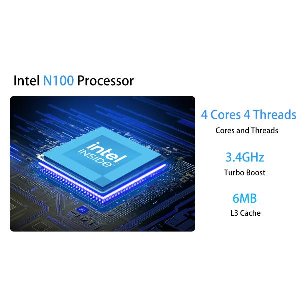 Intel N100 Support 16GB With Fan and 4 USB  2 LAN 2 HDMI Mini PC