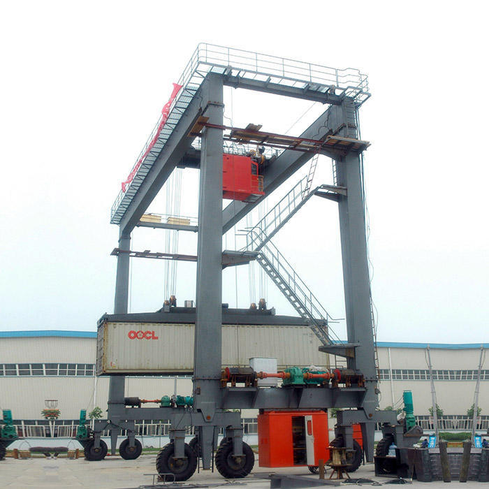 RTG Container Crane 40t/50t/80t Straddle Carrier Rubber Wheel Combi Lift Crane 380V Power Motor Cabin Control  Port Using