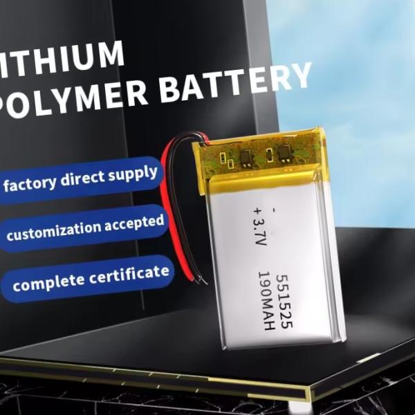 551525 3,7V 190mAh Bateria de lítio polímero KC UN38.3 Certificada Bateria recarregável Lipo