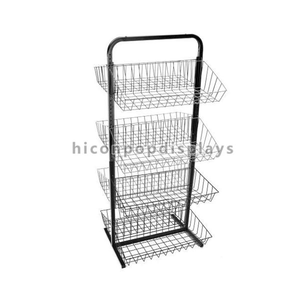 Free Standing Metal Earring Display Stands With Wire Basket Holder