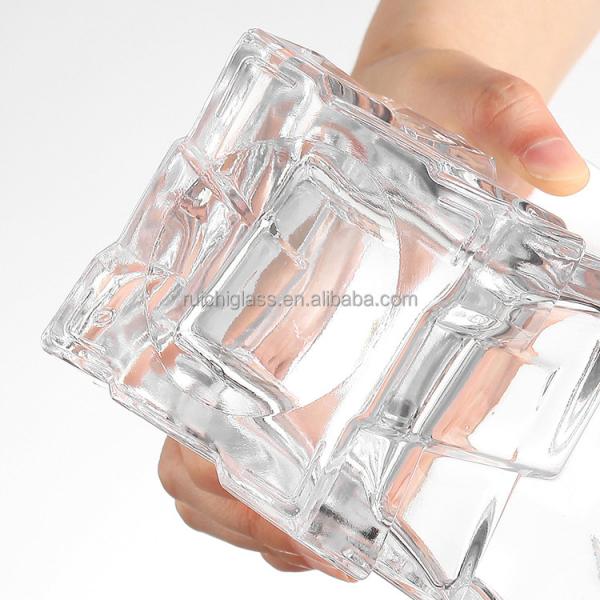 Bebidas industriais garrafa de vidro de uísque transparente de 500 ml com design personalizado