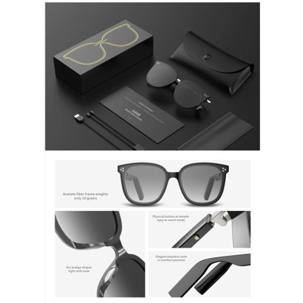 IPX67 Bluetooth 5.0 Smart Glasses Music Voice Call Sunglasses Matched With Prescription Lenses