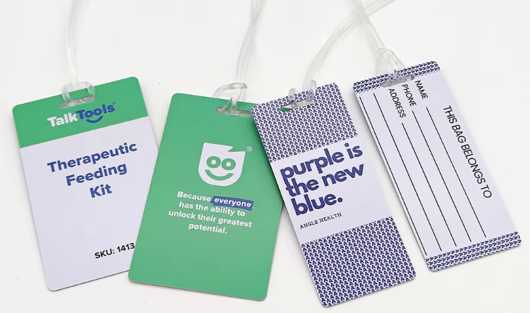 Custom Hard Plastic PVC with Loop Rope Personalised Design Print Logo Writable Travel Luggage Label
