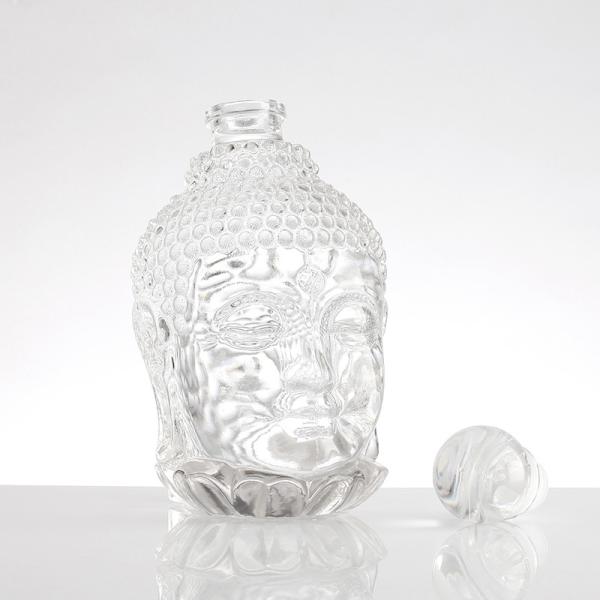Customize 750ml Unique Square Shoulder Super Flint Rum Vodka Whisky Glass Bottle with Cork