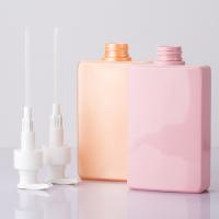 330 ml PET Rosa/ Laranja Rectângulo plástico liso com bomba branca para frasco de loção de shampoo