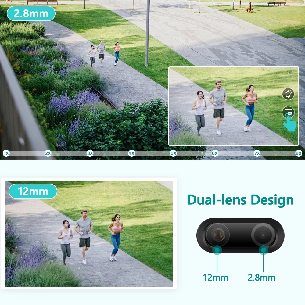 Камеры слежения CCTV IP 8MP объектив беспроводной прочный двойной для на открытом воздухе