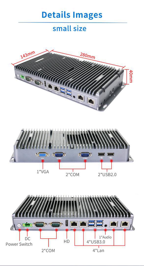 IBOX-3046 Промышленный мини-PC без вентилятора 10110U Процессор DC 9V-36V Широковольтный вход