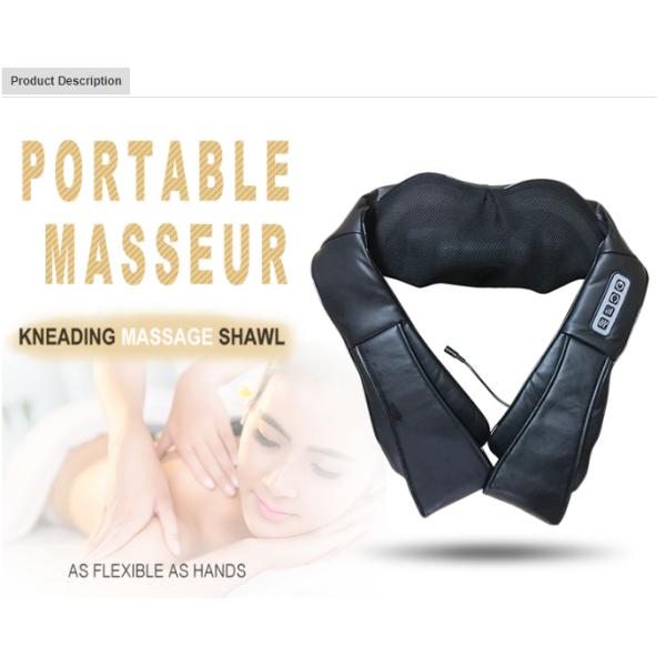 Vibration Kneading Rolling Shoulder Neck Massage Shawl For Home Car Office Beauty Salon