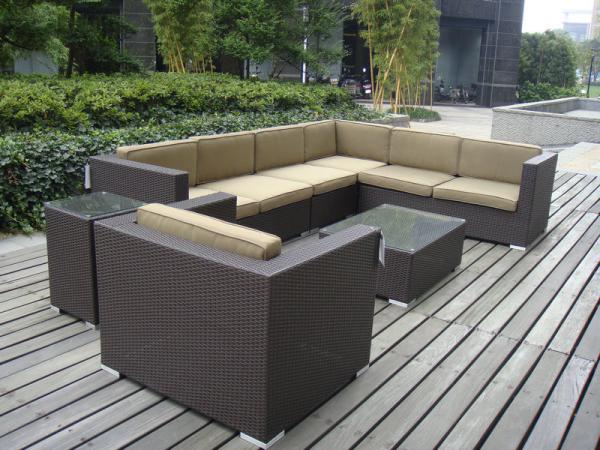 9pcs garden cane furniture All Weather Wicker Patio Furniture