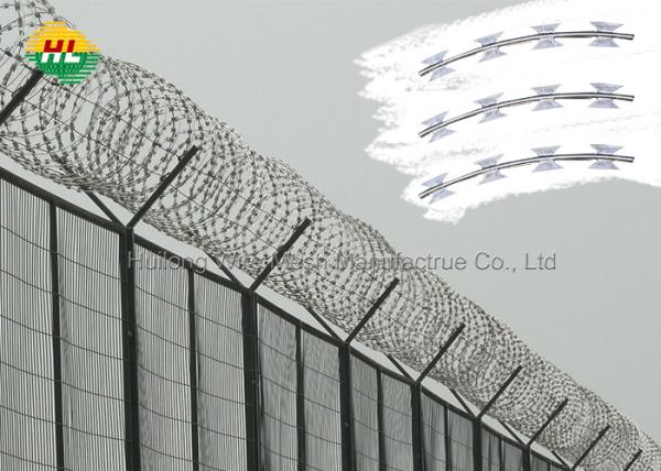 2.5mm Concertina Barbed Tape , Security Rbt Reinforced Barbed Wire