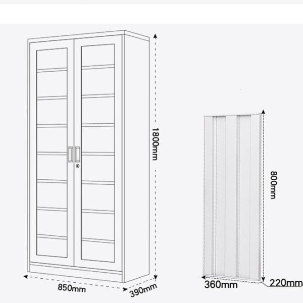 Steel Large Storage Instrument Medicine Display Cabinet , W850*D390*H1800mm Hospital Room Cabinets