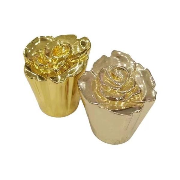 Romantic Rose-Shaped Perfume Bottle Cap Customized Flower Zinc Alloy Perfume Cap