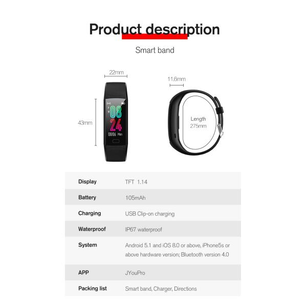 Водостойкий диапазон фитнеса Фастрак шагомера ИП67