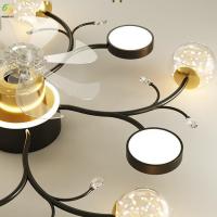 Ventilador de teto Nordic Simples 3500k LED para interior, luz branca quente, iluminação residencial de luxo