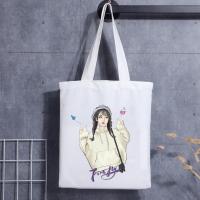 La mini bolsa de algodón personalizada de lona imprimió la bolsa de asas de lona con asa de bolso